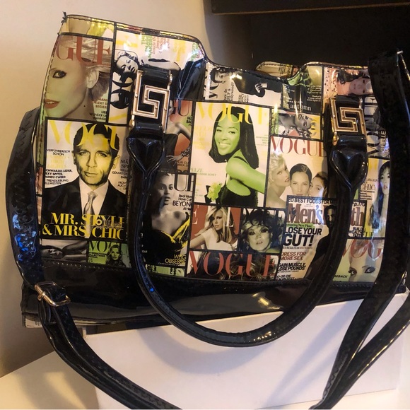 Shoulder Bag: Vintage VOGUE Large- Glossy Magazine Celebrity Shoulder/Hand Bag - Picture 3 of 8